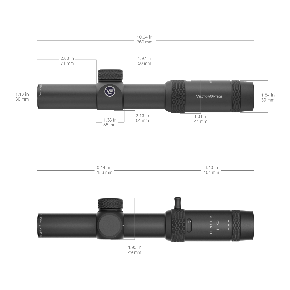Vector Optics Forester 1-4x24SFP riflekijker