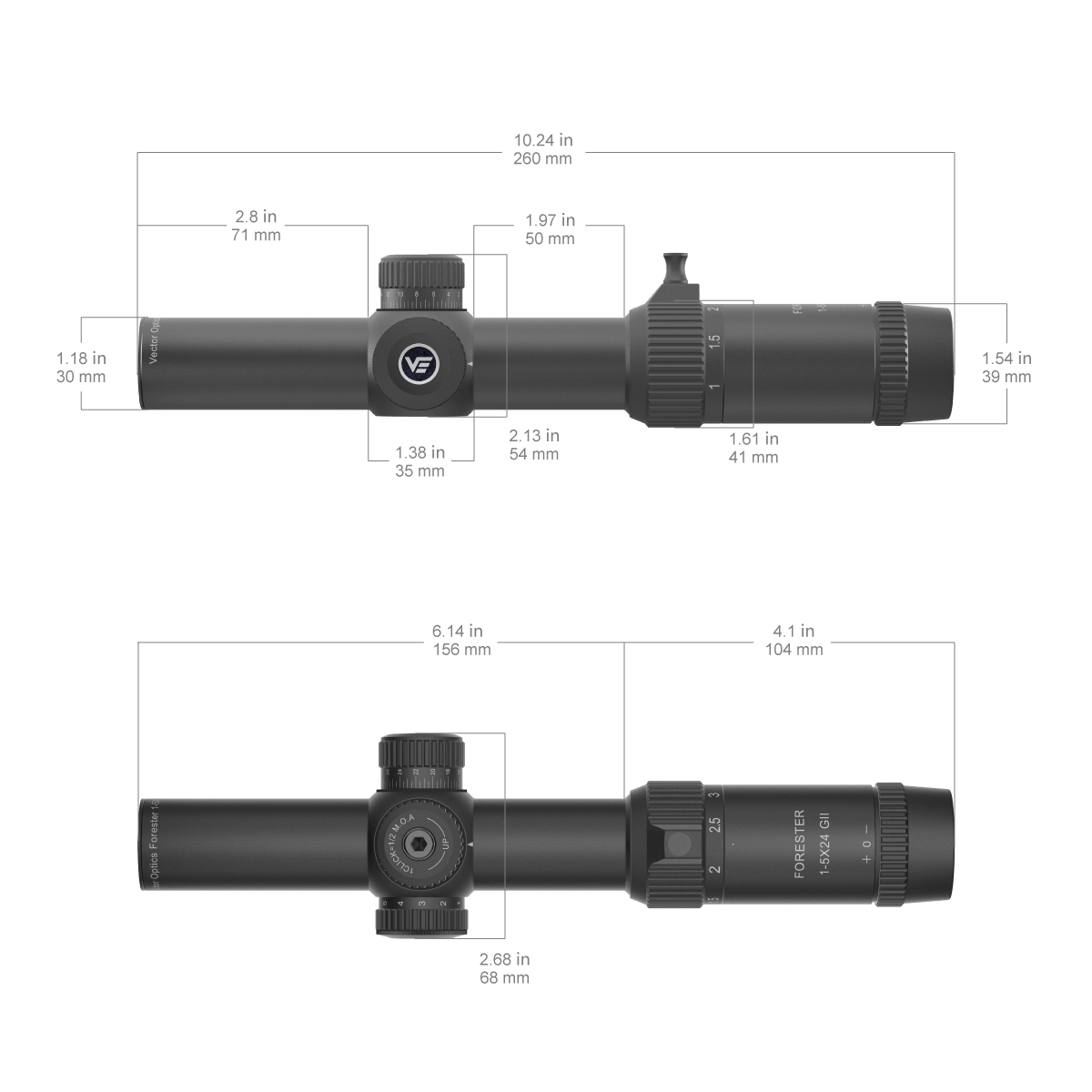 Vector Optics Forester 1-5x24SFP GenII richtkijker