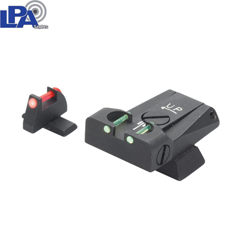 HK USP 40 S&W, USP 45, P8 verstelbare richtmiddelen set met fiber optics LPA