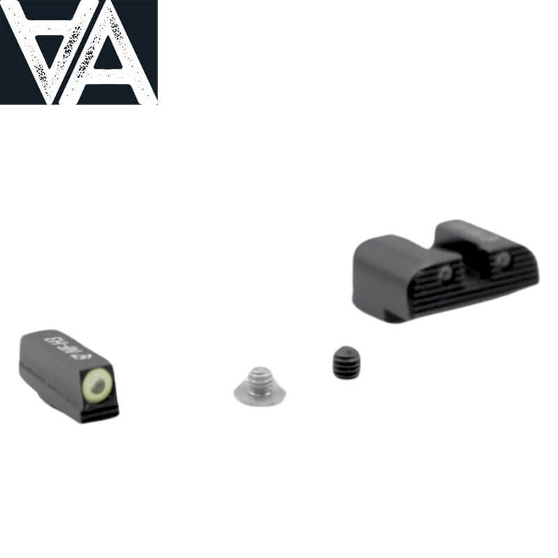 Glock 17, Glock 19, Glock 26 nacht vizieren met tritium 