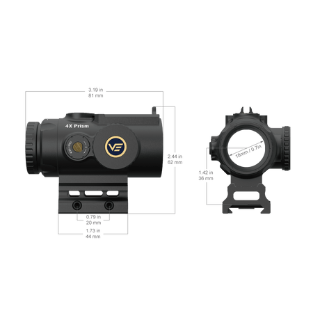 Vector Optics Paragon 4x24 ultra compacte prism rifle scope