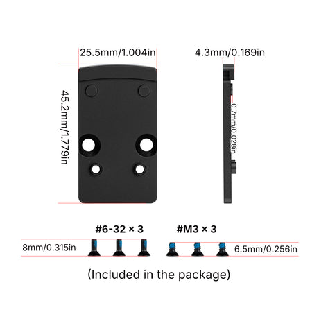 Footprint-adapter | van Trijicon RMR naar Shield RMSc & K-series footprint