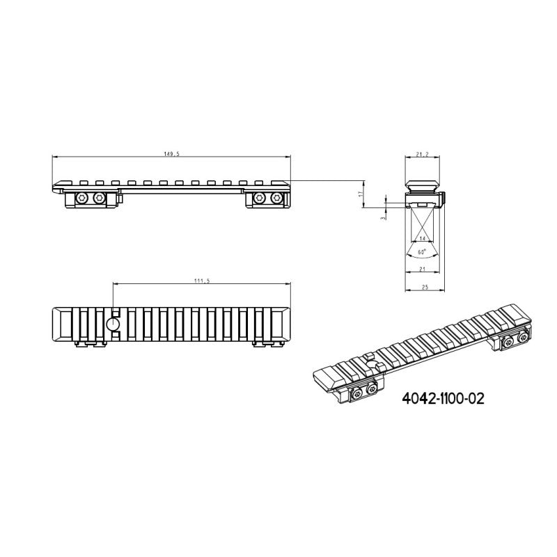 Sako 90 Picatinny rail [staal] 