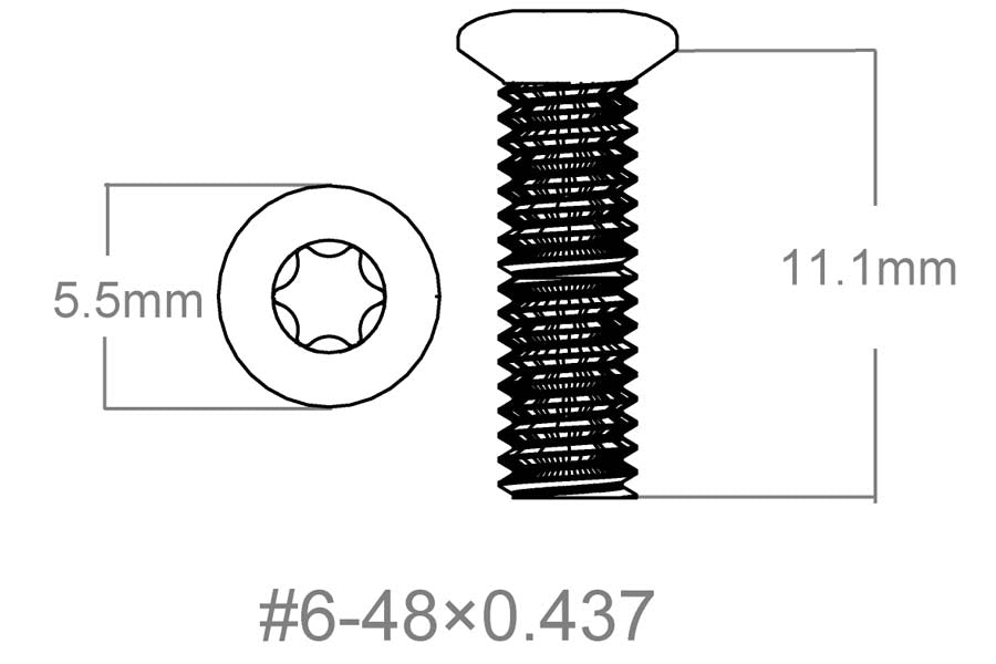 Set schroeven 3 stuks | 6-48x0.437" [T10] 