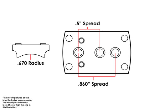 Universal shotgun / rifle [.670’’ Radius] red dot montage | type S [RMSc DPP K-series footprint]