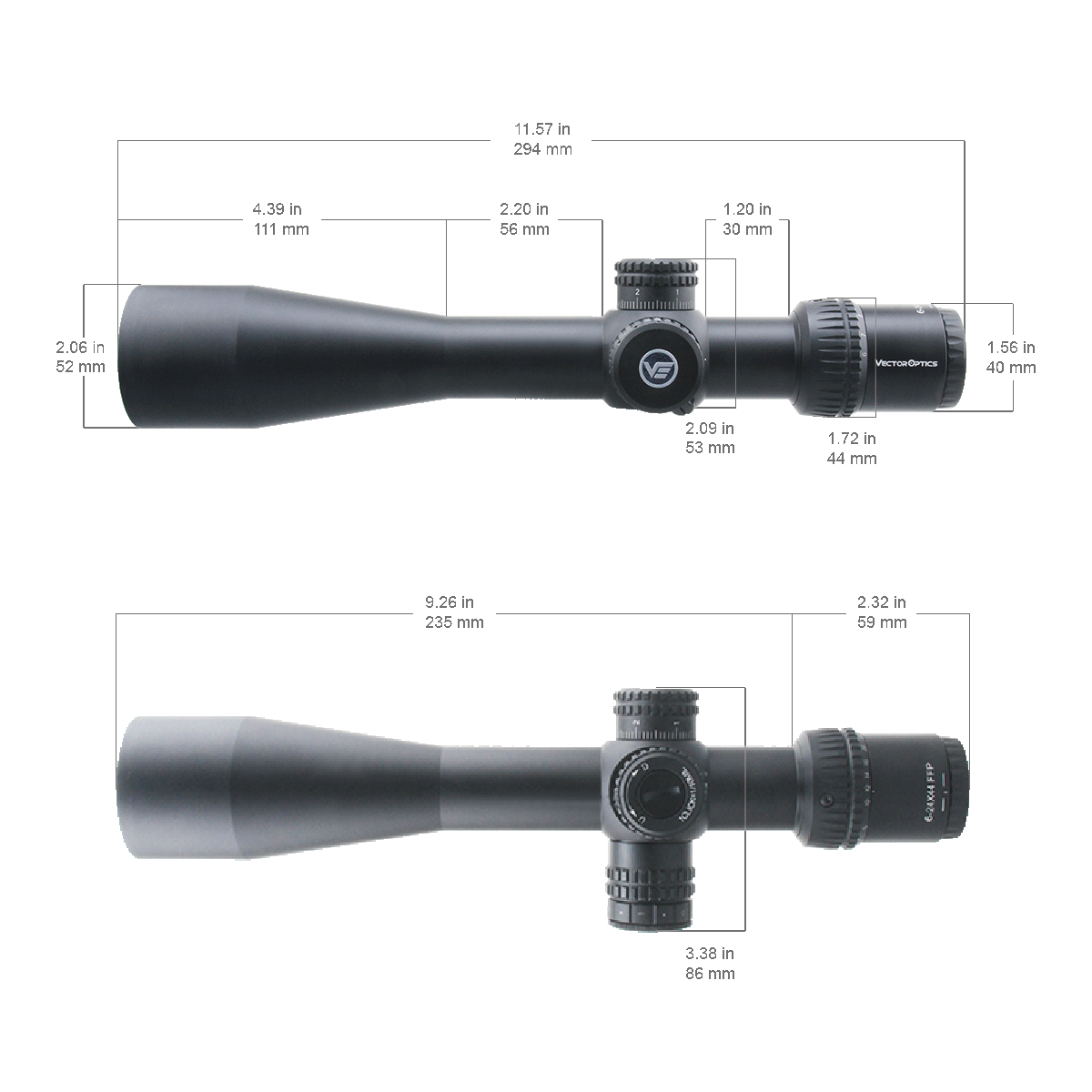 Vector Optics Veyron 6-24x44 IR Eerste Brandpuntsvlak Verlicht richtkijker 