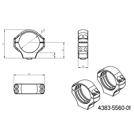 34mm montageringen | lange Picatinny QD Tactische basis 