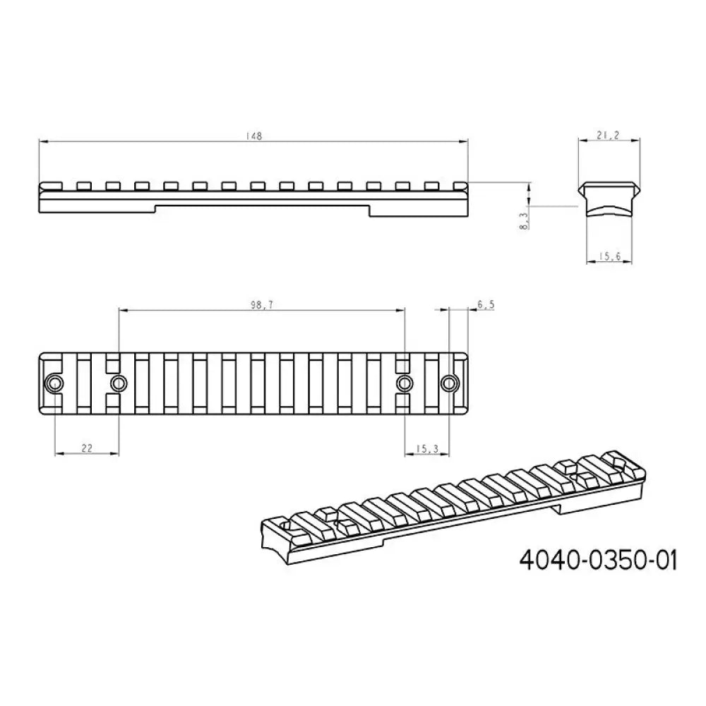 Howa 1500S Picatinny rail [staal]