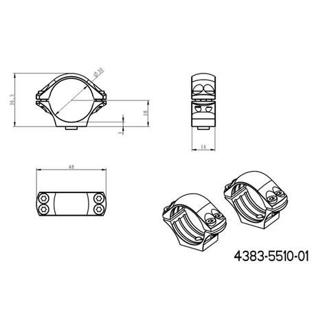 30mm montageringen | lange Picatinny QD Tactische basis 