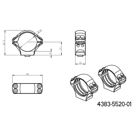 30mm montageringen | lange Picatinny QD Tactische basis 