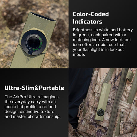 Olight ArkPro Ultra | platte 4-in-1 EDC zaklamp | 1.700 lm - Olive Green