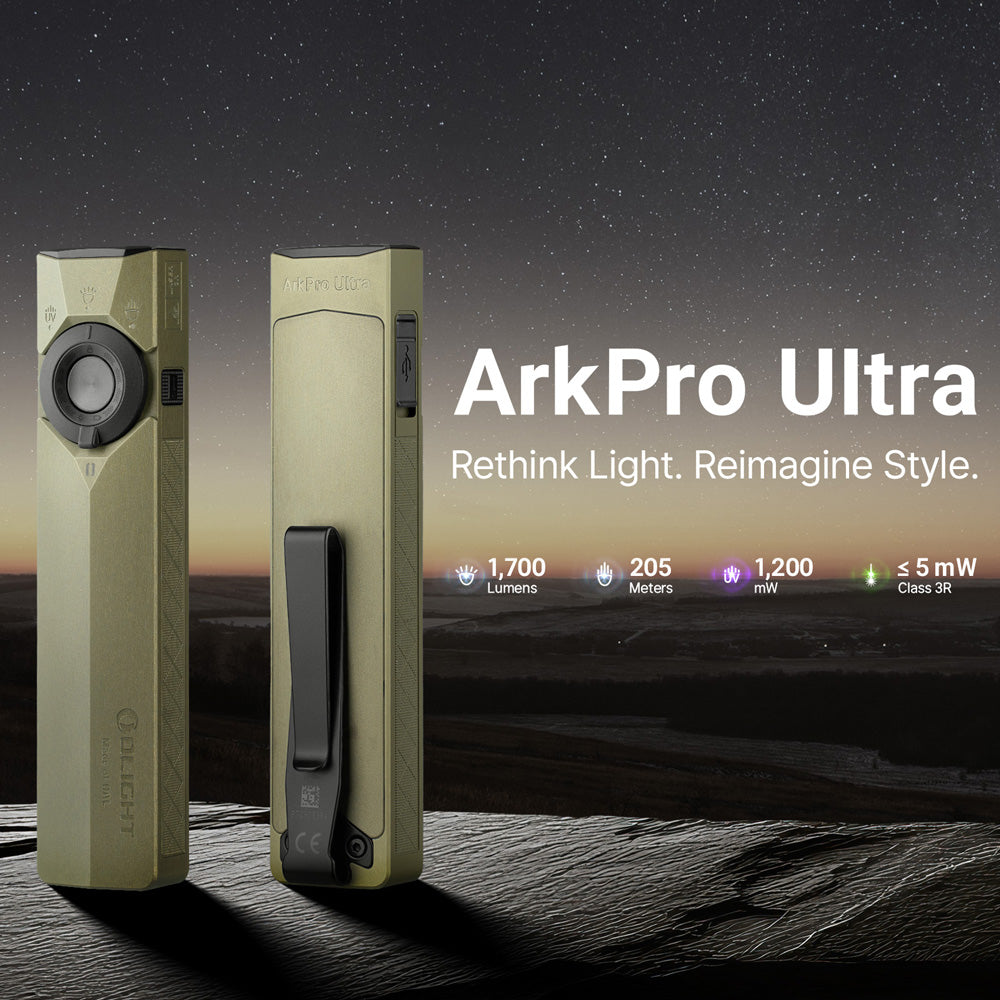 Olight ArkPro Ultra | platte 4-in-1 EDC zaklamp | 1.700 lm - Olive Green