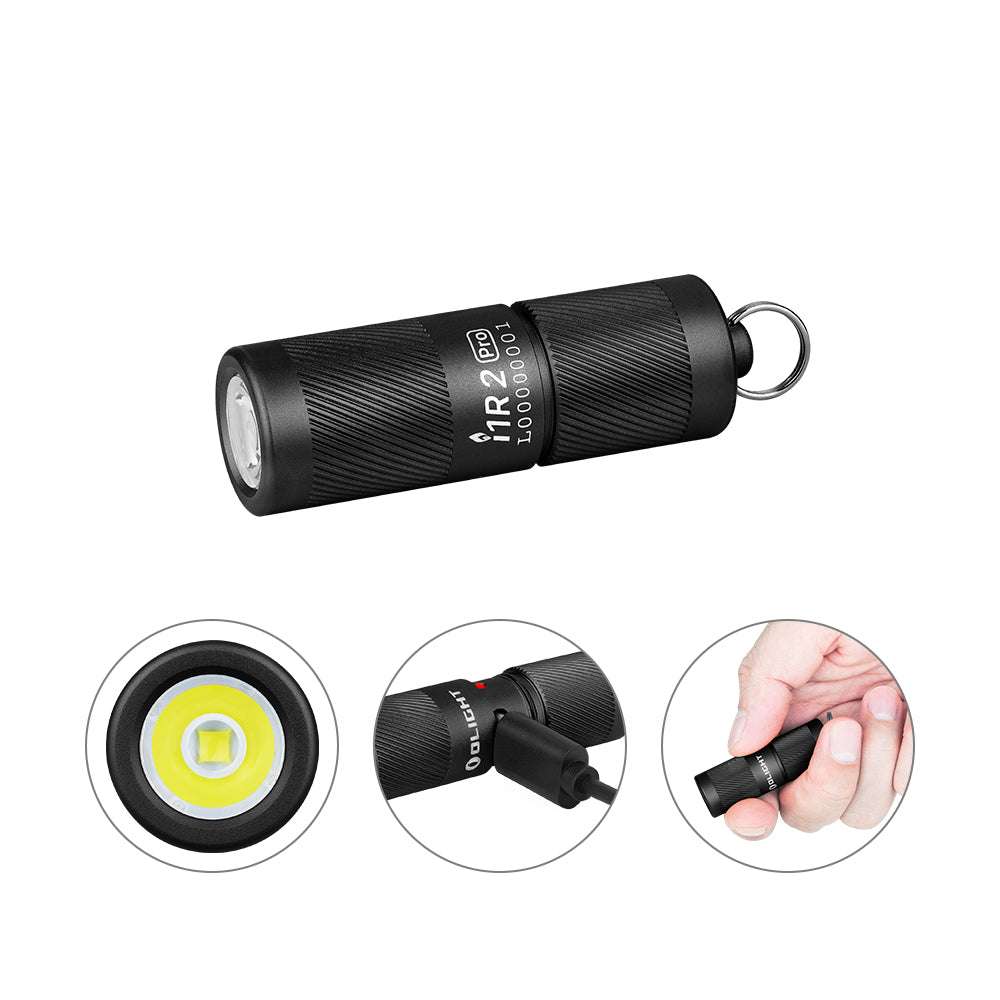 Olight i1R 2 Pro | oplaadbare sleutelhangerlamp | 180 lm - Zwart