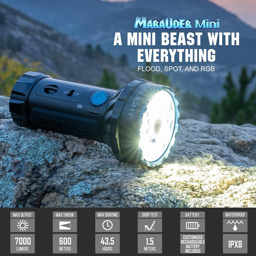 Olight Marauder Mini | meerkleurige oplaadbare zaklamp | 7.000 lm