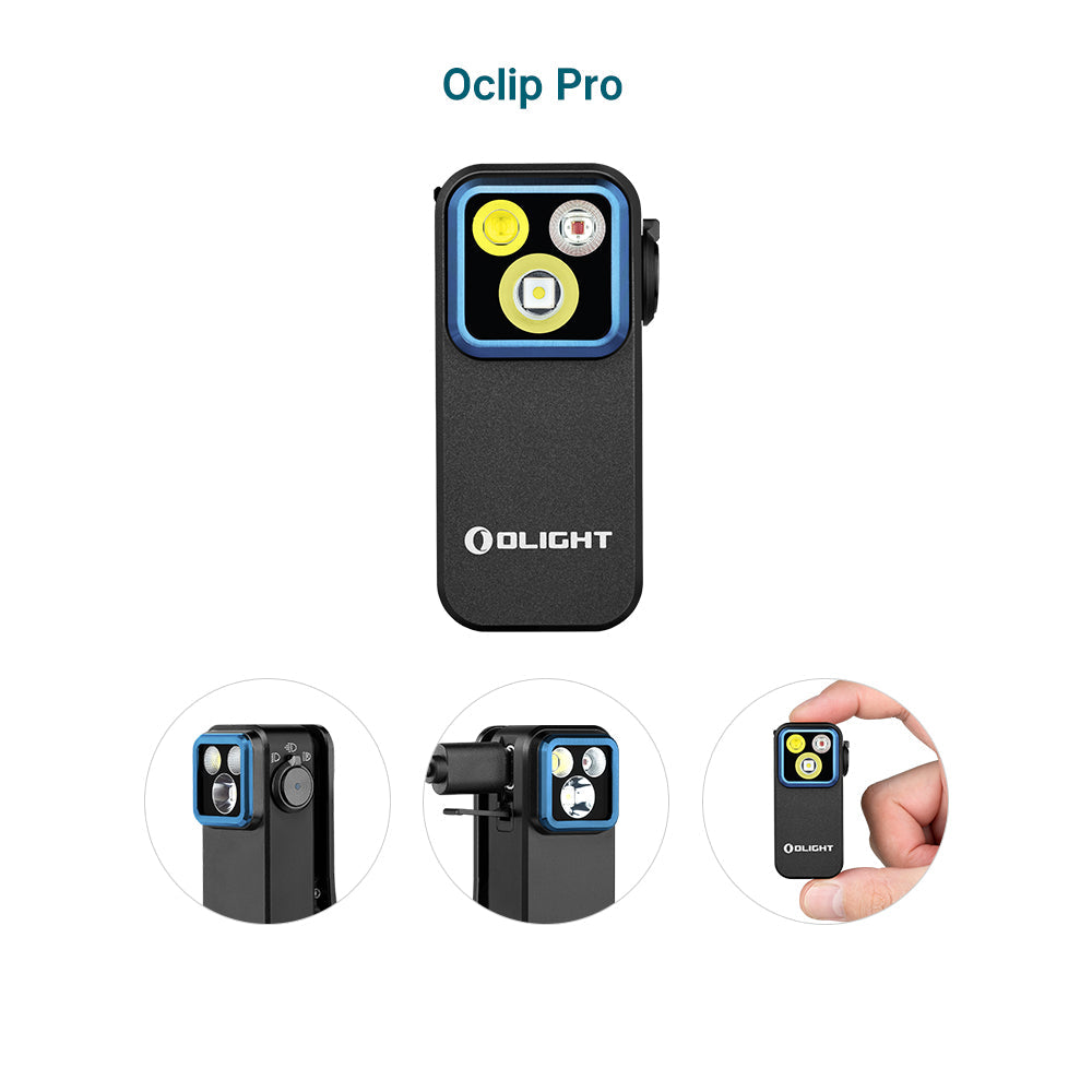 Olight Oclip Pro | multifunctionele clip zaklamp | 500 lm - Black