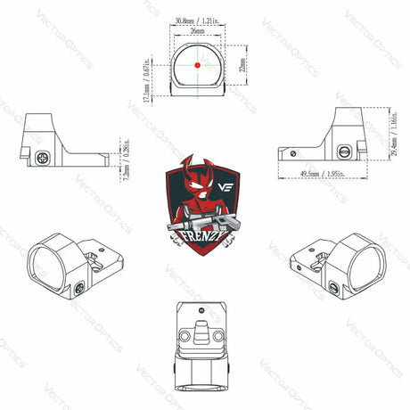 Vector Optics Frenzy 1x22x26 MOS red dot vizier